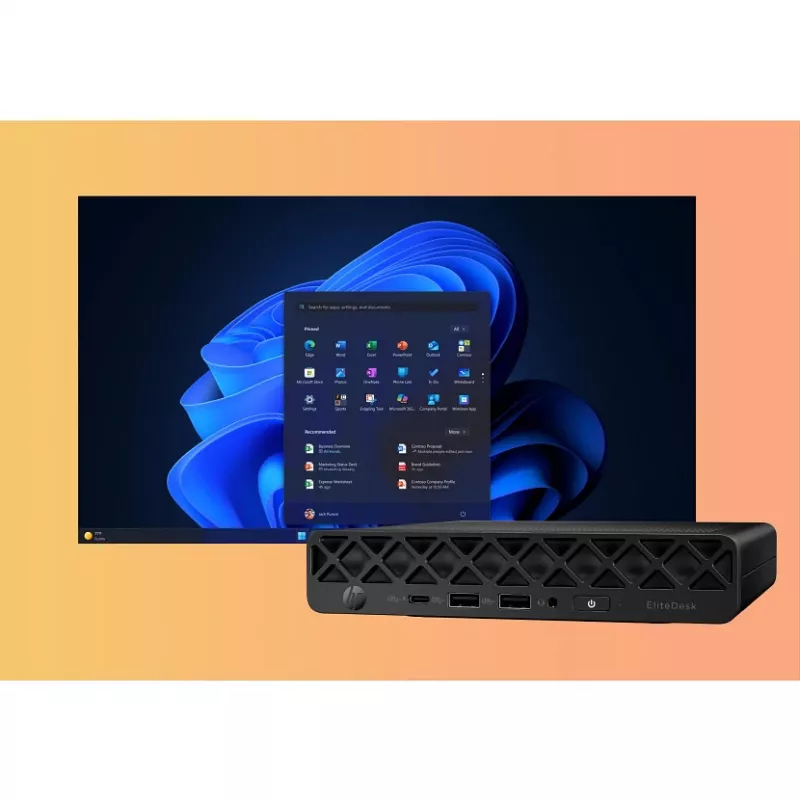 Mini PC HP EliteDesk 8 Mini G1i AI — Intel Core Ultra 7 265T, 16 GB DDR5, 1 TB SSD, Windows 11 Pro, Schwarz