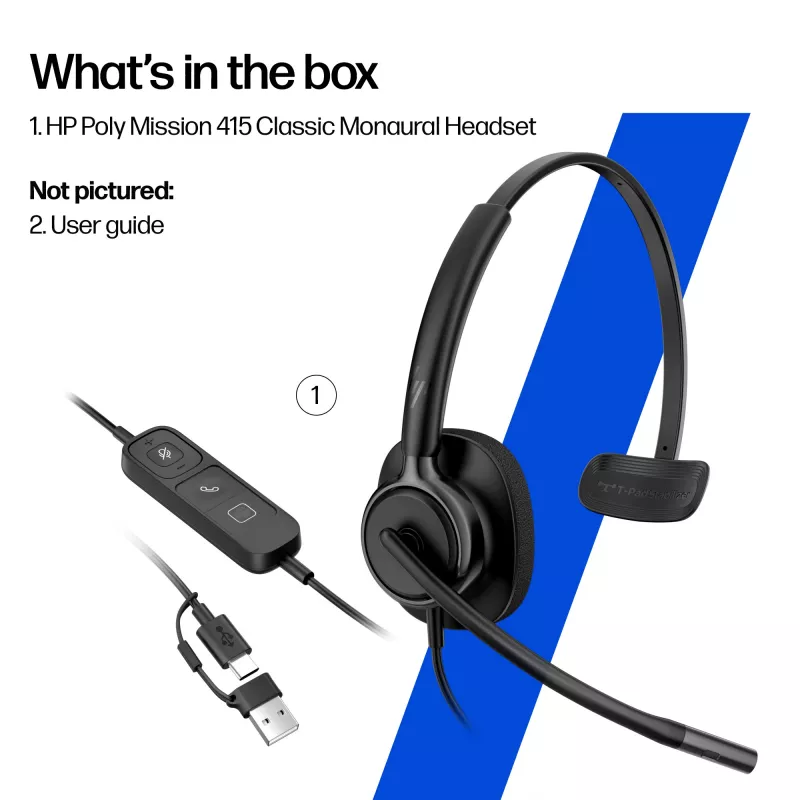 HP Poly Mission 425 Stereo USB Kabel-Headset