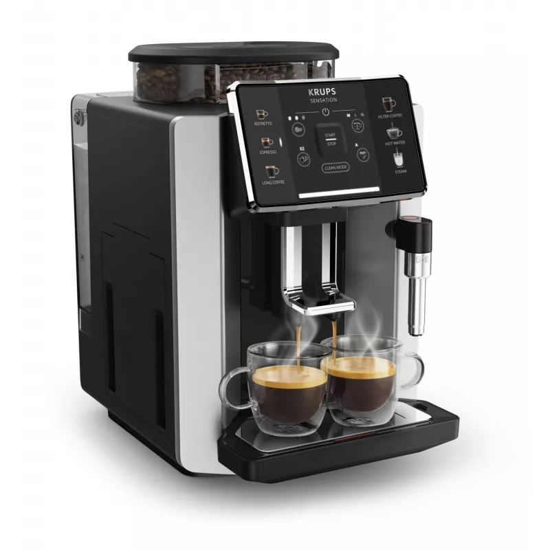 Espressomaschine KRUPS Sensation EA910E — vollautomatisch, 1,7 l Wassertank, integriertes Mahlwerk, 2 Ausläufe, 1450 W