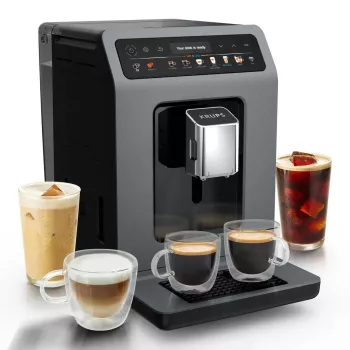 Espressomaschine Krups Evidence Hot & Cold EA898GF0 – vollautomatisch, 2,5-L-Wassertank, integriertes Mahlwerk, 2 Ausläufe