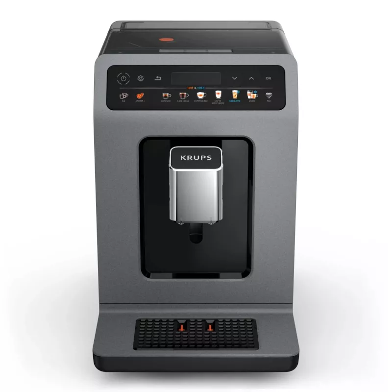 Espressomaschine Krups Evidence Hot & Cold EA898GF0 – vollautomatisch, 2,5-L-Wassertank, integriertes Mahlwerk, 2 Ausläufe