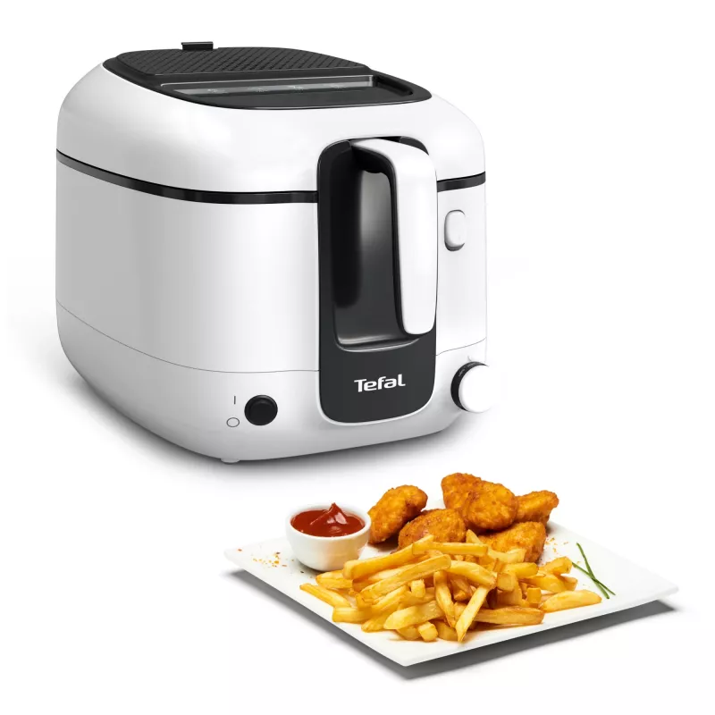 Fritteuse Tefal Super Uno FR3101 – Einzel, 1800 W, 1,5 kg Frittierkapazität, 2,2 l Öl, schwarz/weiß