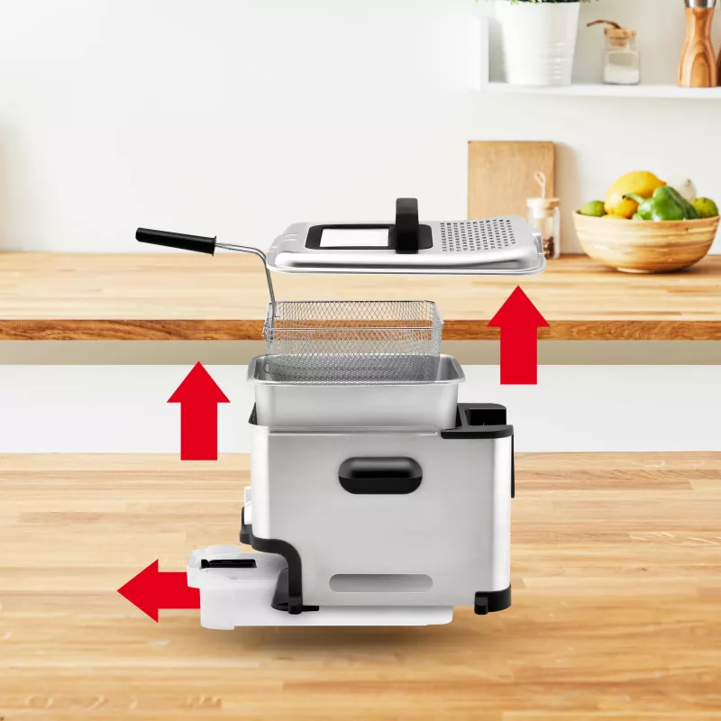 Tefal FR8041 Fritteuse Single 3,5 L Standgerät 2300 W Fritteuse Silber