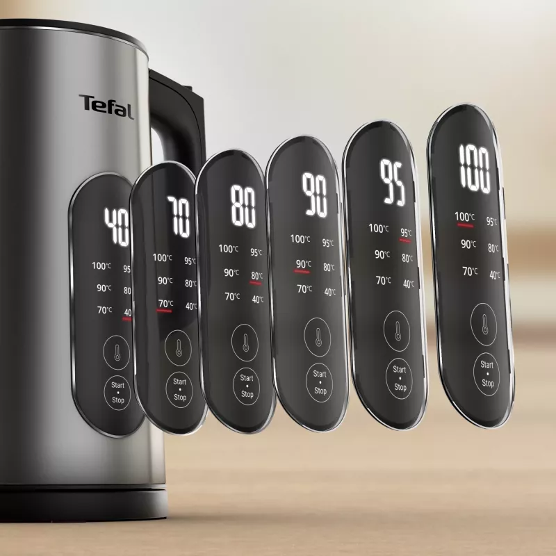 Tefal Selection KI871DE0 Wasserkocher 1,7 l 1500 W Schwarz, Edelstahl