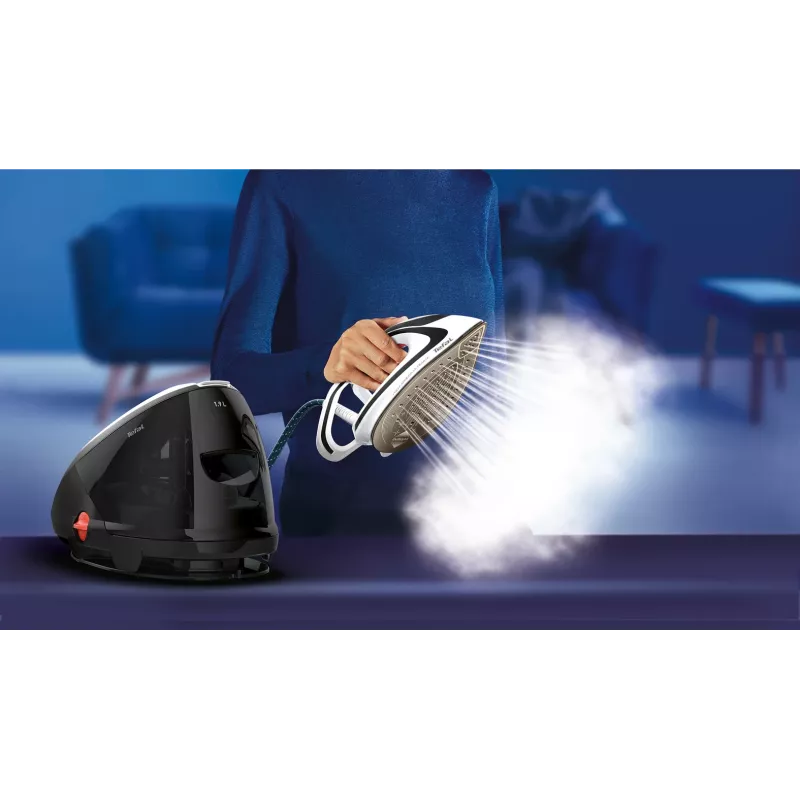 Tefal Pro Express Ultimate GV9550 1.9 L Durilium AirGlide Autoclean-Bügelsohle Schwarz, Weiß