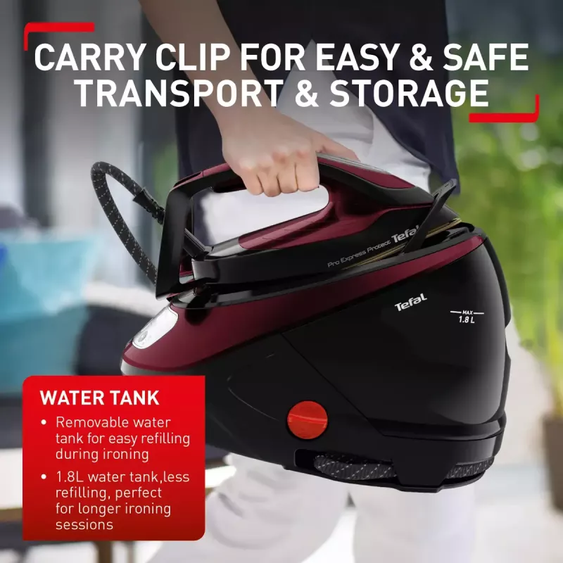 Tefal Pro Express Protect GV9230 2600 W 1,8 L Schwarz, Burgund