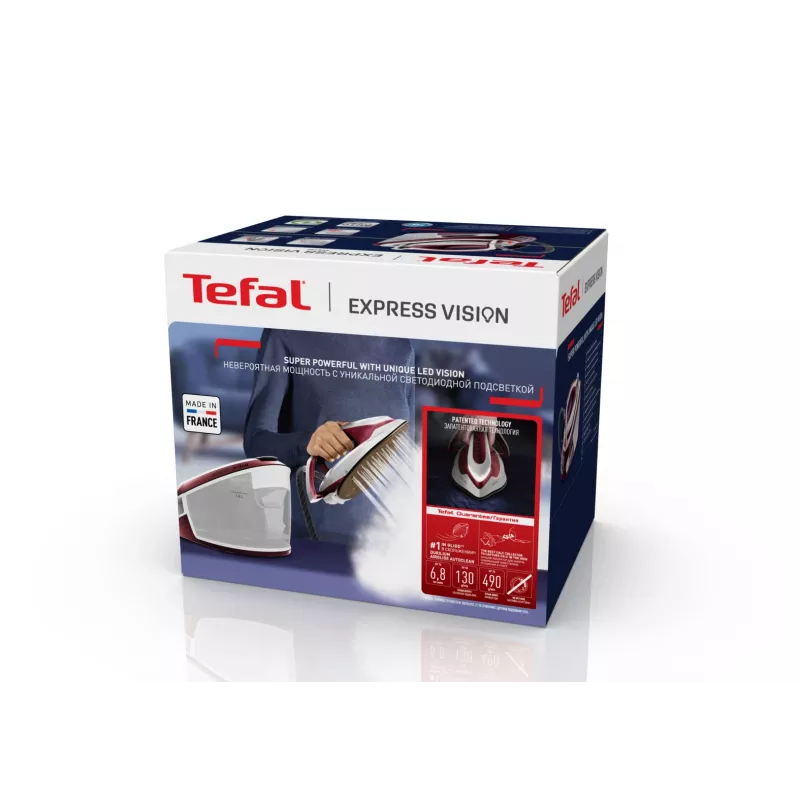 Tefal Express Vision SV8150 2800 W 1,8 L Durilium AirGlide Autoclean-Bügelsohle Rot, Weiß