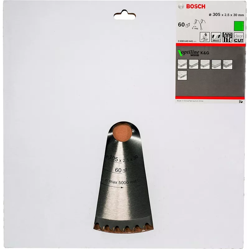Bosch Optiline Wood Kreissägeblätter, Holz, 30,5 cm, Bosch, 798 g, 1 Stk.