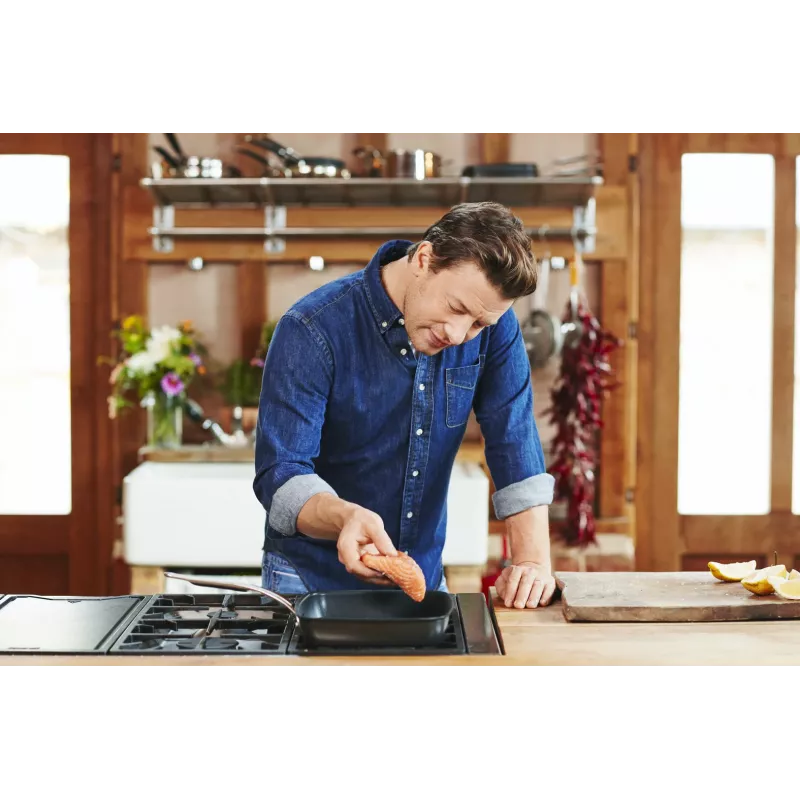 Tefal Jamie Oliver E24541 quadratische 2,5-L-Backform schwarz — Boden-Ø 17,5 cm, Größe 290×458 mm
