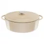 Tefal E25906 ovales beiges Gusseisen-Kochgeschirr, 34 cm Durchmesser, ovale Form