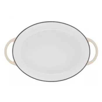 Tefal E25906 ovales beiges Gusseisen-Kochgeschirr, 34 cm Durchmesser, ovale Form