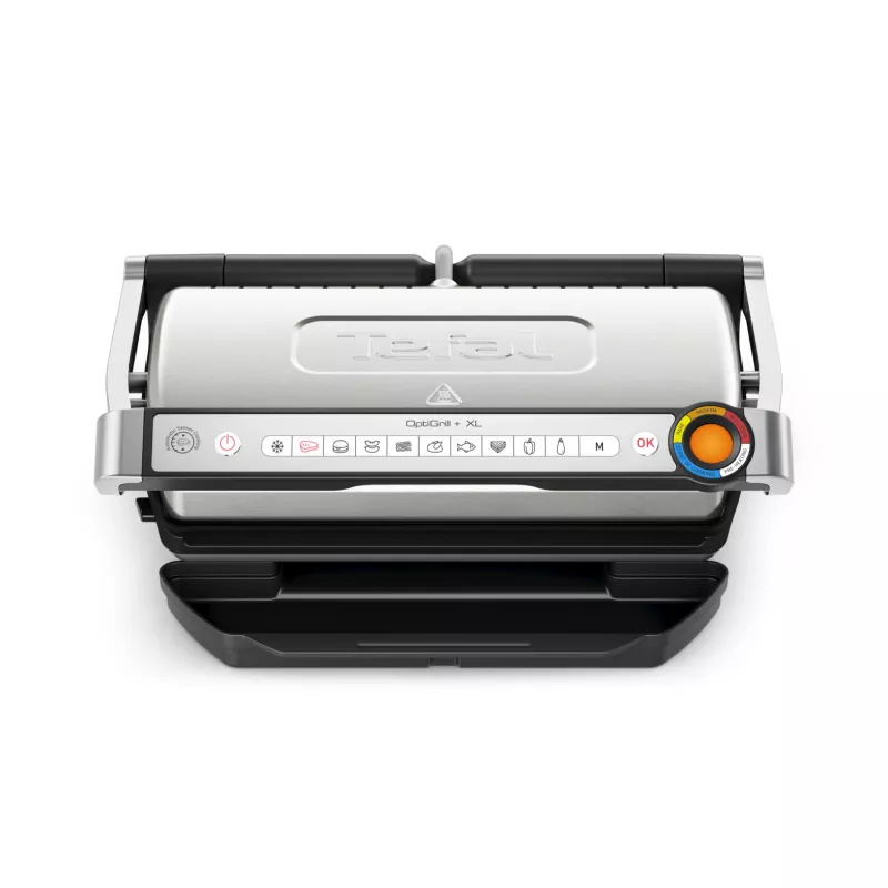 Kontaktgrill Tefal Optigrill+ XL GC727D10 — 2000 W, rechteckiges Metallgehäuse, 445×365×175 mm