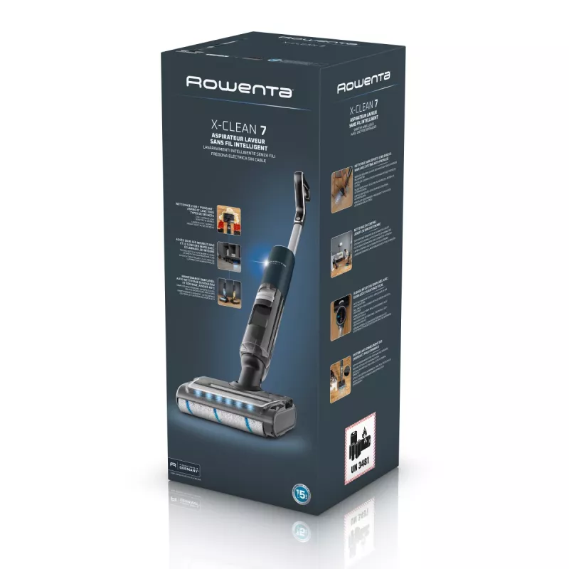 Rowenta X-Clean 7 GZ5735E0 Stabstaubsauger/Akkukehrbesen Batterie Trocken&Nass Beutellos 0,5 l Schwarz, Chrom