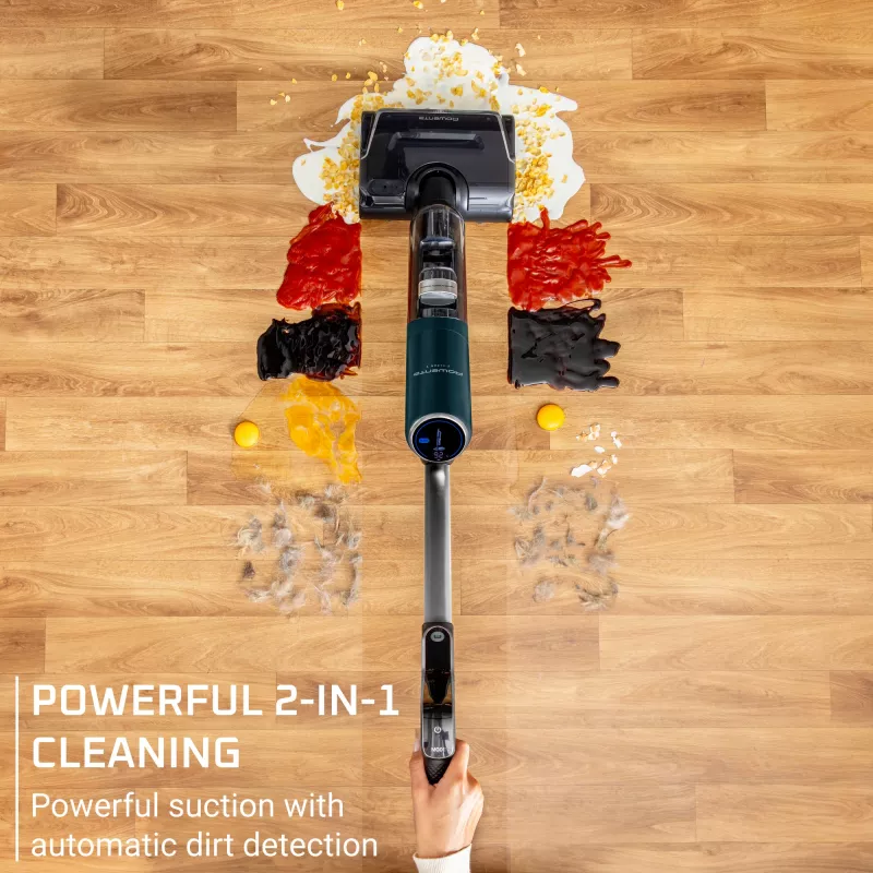 Rowenta X-Clean 7 GZ5735E0 Stabstaubsauger/Akkukehrbesen Batterie Trocken&Nass Beutellos 0,5 l Schwarz, Chrom