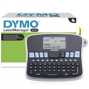 DYMO LabelManager Desktop-Etikettendrucker | 360D Wiederaufladbarer Hand-EtikettendruckerEinfach zu bedienenOne-Touch-Smart-TastenQWERTZ-TastaturGroßes Display | Für Organisation zu Hause und im Büro