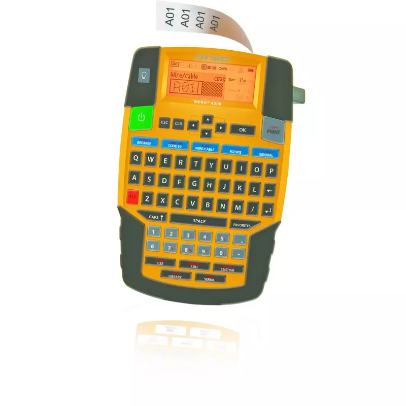DYMO RHINO 4200 Industrieller Etikettendrucker | AZERTY-Tastatur & zeitsparende Hotkeys | Robuster Etikettendrucker für Baustellen und anspruchsvolle Beschriftungsaufgaben