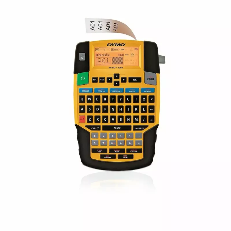Etikettendrucker Dymo Rhino 4200 Wireless QWERTY — Thermotransfer, LED-Anzeige, Li‑Ion-Akku, kabellos, 100 Etikettenformate
