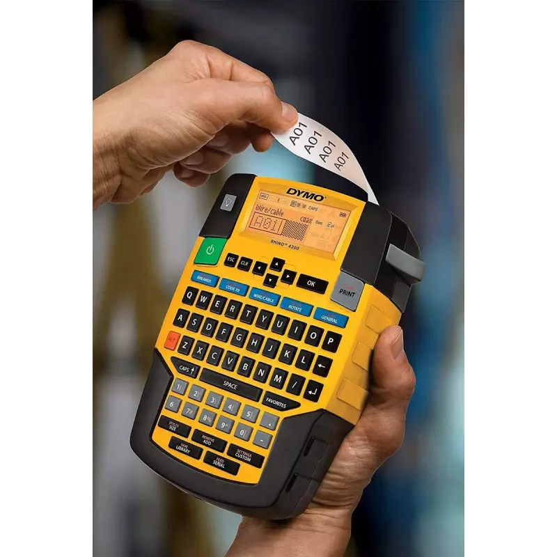 Etikettendrucker Dymo Rhino 4200 Wireless QWERTY — Thermotransfer, LED-Anzeige, Li‑Ion-Akku, kabellos, 100 Etikettenformate