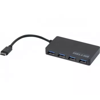 Hypertec 021308-HY Schnittstellen-Hub USB 3.2 Gen 1 (3.1 Gen 1) Type-C 5000 Mbit/s Schwarz