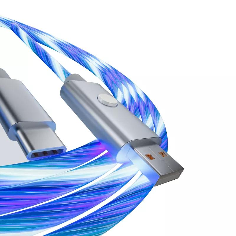 Oniverse USB-A auf USB-C Quick Charge Kabel mit LED - 2 Meter - Weiß (Multiplattform)
