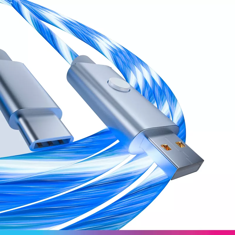 Oniverse USB-A auf USB-C Quick Charge Kabel mit LED - 2 Meter - Weiß (Multiplattform)