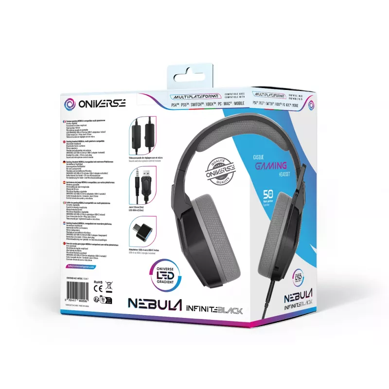 Oniverse Gaming Headset Nebula - Infinite Schwarz (Multiplatform)