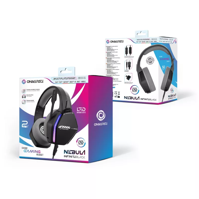 Oniverse Gaming Headset Nebula - Infinite Schwarz (Multiplatform)
