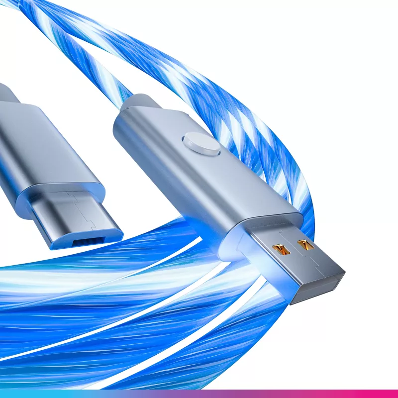 Oniverse Micro-USB-Ladekabel mit LED – 2 Meter – Weiß (Multiplattform)