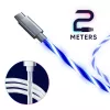 Oniverse Micro-USB-Ladekabel mit LED – 2 Meter – Weiß (Multiplattform)