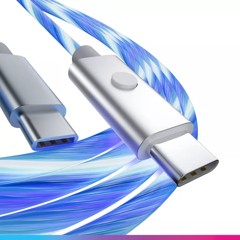 Oniverse USB-C auf USB-C Schnellladekabel – 2 Meter – LED (Multiplattform)