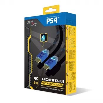 Steelplay 4K 2.0 HDMI High Speed Ultra Hd Led Kabel 2M, 2 m, HDMI Typ A (Standard), HDMI Typ A (Standard), 3D, 18 Gbit/s, Schwarz, Blau
