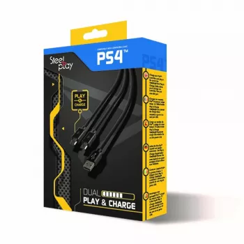 Steelplay Dual Play & Charge Kabel für Controller - Schwarz (PS4)