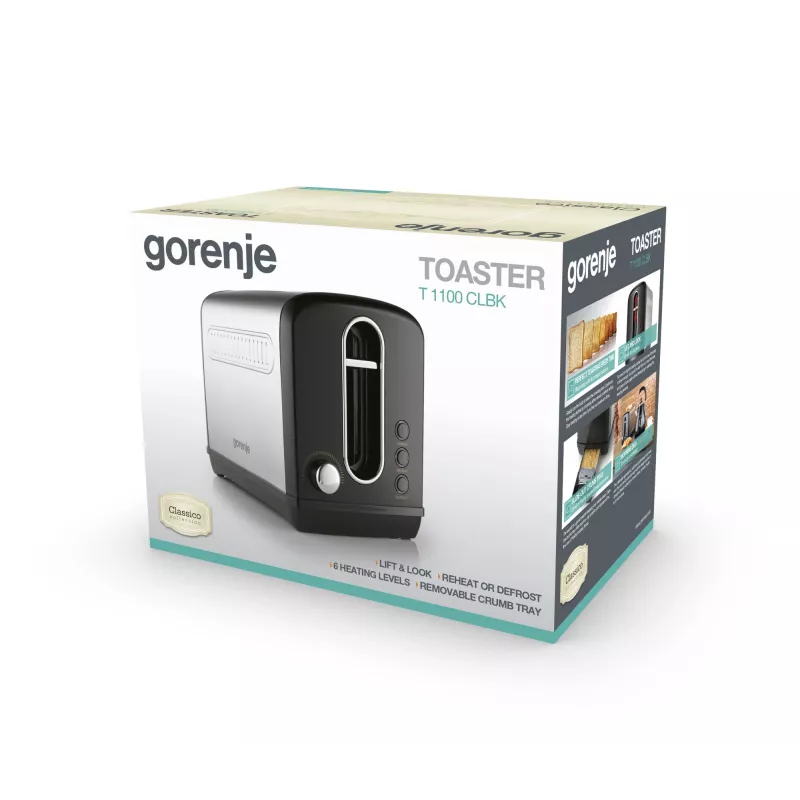 Gorenje T1100CLBK 6 2 Scheiben 1100 W Schwarz