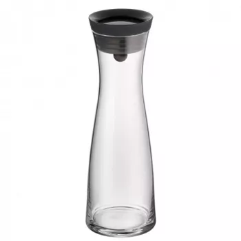 WMF Basic Wasserkaraffe 1,0 schwarz, Karaffe, 1 L, Schwarz, Transparent, Glas, Rund, Köhler & Wilms