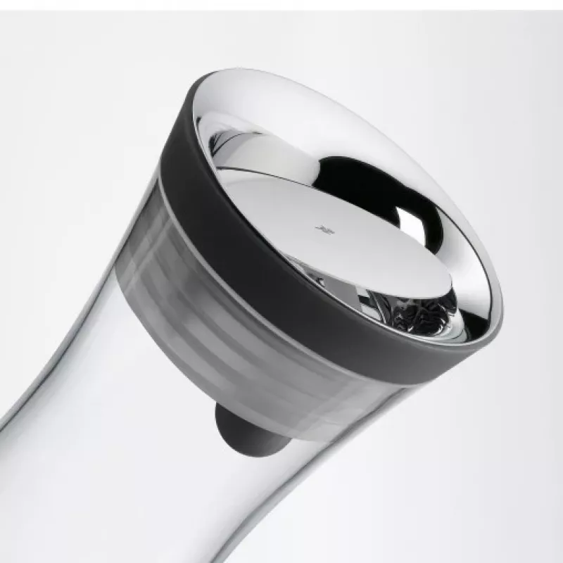 WMF Basic Wasserkaraffe 1,0 schwarz, Karaffe, 1 L, Schwarz, Transparent, Glas, Rund, Köhler & Wilms