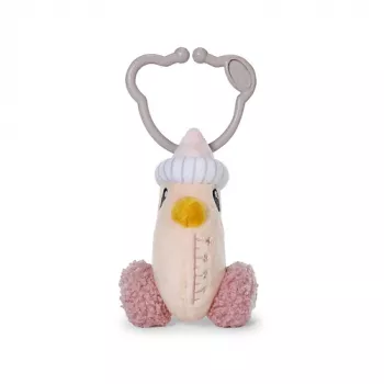 Flasche für Babys mit Rassel im Inneren und Clip, waschbar