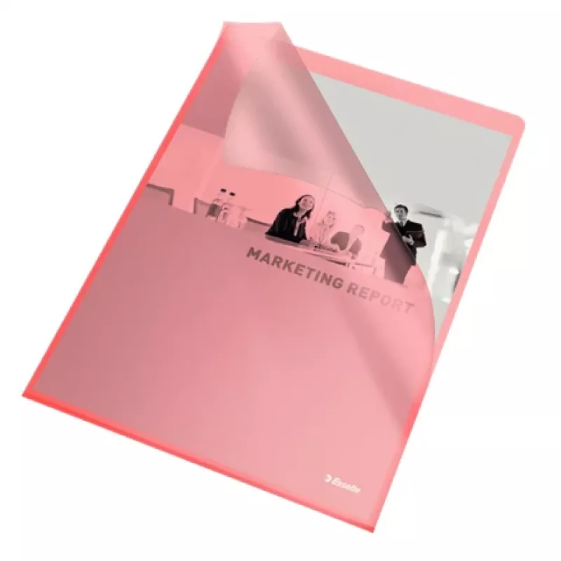 Esselte Folder 105my A4 Box of 100, A4, Polypropylen (PP), Rot, Hochformat, 220 mm, 1 mm