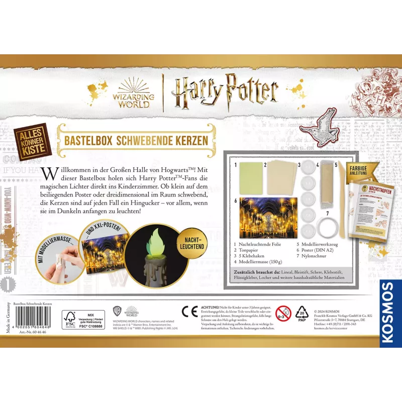 Kosmos Harry Potter, Kinder-Bastelset, 8 Jahr(e), Ungiftig, Mehrfarbig