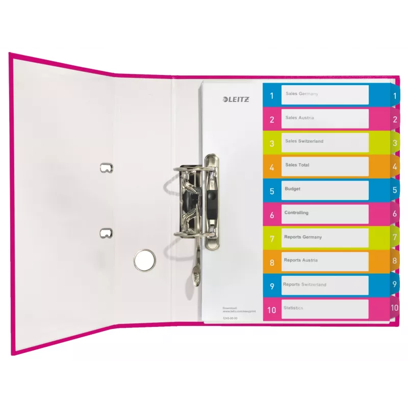 Leitz Indices Printable PP A4+ 1-10 WOW, Numerisches Register, Polypropylen (PP), Mehrfarbig, Querformat, A4 Maxi, 245 mm