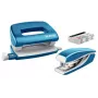 Leitz Stapler & Locher Set Mini WOW, 10 Blatt, Blau, Metallic, Metall, Kunststoff, 80 g/m², 3.5 cm, hinten