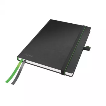 Leitz Notebook Complete A5 kariert 96 g 80 Blatt, Schwarz, A5, 80 Blatt, 96 g/m², kariertes Papier, Hardcover