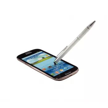 Leitz Stylus-Stifte 2-in-1 Complete für Touchscreen-Geräte, Universal, Alle Marken, Silber, iPad, Aluminium, Silikon, 10 g