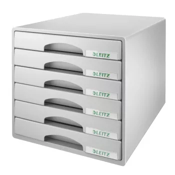Leitz Schubladenschrank Plus 6 Schubladen, 6 Schublade(n), Kunststoff, Grau, 287 x 363 x 270 mm