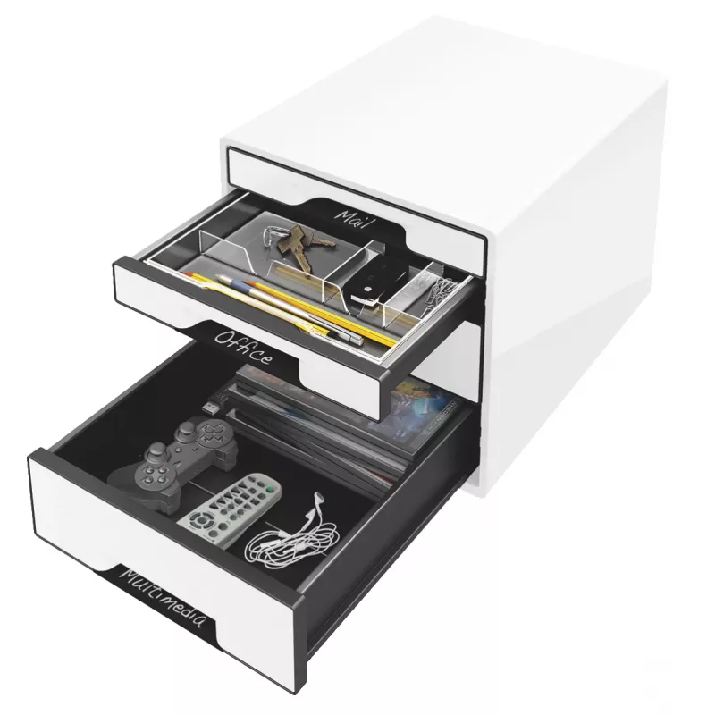 Leitz 52520001 Schreibtischschubladen-Organizer Polystyrol Schwarz, Weiß