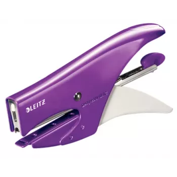 Leitz WOW Heftzange, 15 Blatt, Violett, P2, Nr. 10, 80 g/m², 4,95 cm, hinten