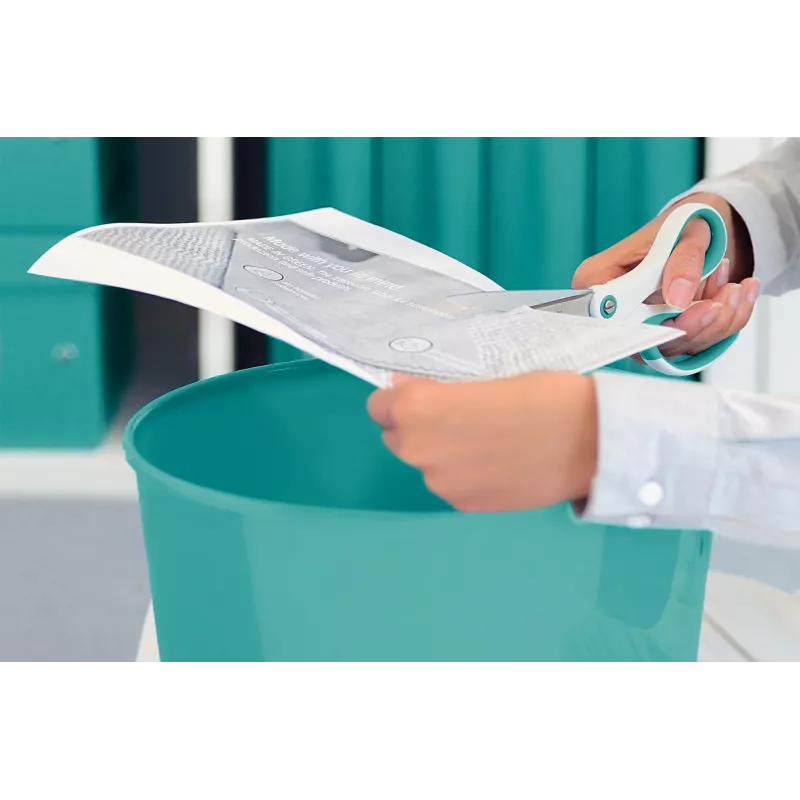 Leitz WOW Titanium Büroschere 205 mm, gerader Schnitt, Einzeln, Blau, Weiß, Edelstahl, Büroschere, Titan