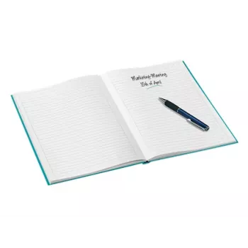 Leitz Notizbuch WOW A4 liniert mit Hardcover 90 g/80 Blatt, Muster, Blau, A4, 80 Blatt, 80 g/m², Liniertes Papier