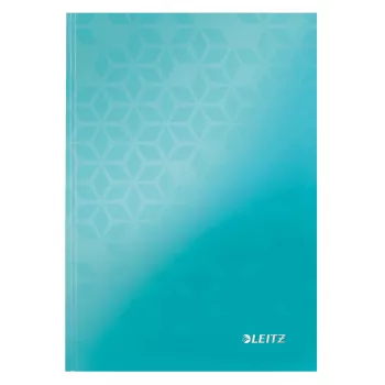 Leitz WOW Notizbuch A5 kariert mit Hardcover, Muster, Blau, A5, 80 Blatt, 80 g/m², kariertes Papier