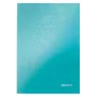 Leitz WOW Notizbuch A5 kariert mit Hardcover, Muster, Blau, A5, 80 Blatt, 80 g/m², kariertes Papier