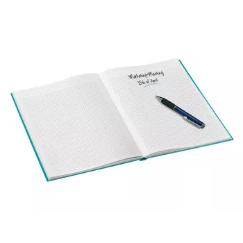 Leitz WOW Notizbuch A5 kariert mit Hardcover, Muster, Blau, A5, 80 Blatt, 80 g/m², kariertes Papier